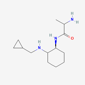 molecular formula C13H25N3O B12996457 2-Amino-N-((1S)-2-((cyclopropylmethyl)amino)cyclohexyl)propanamide 