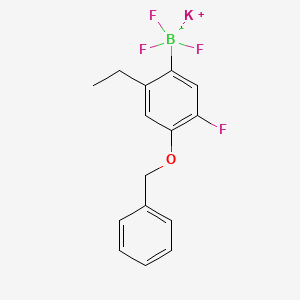 molecular formula C15H14BF4KO B12996489 Potassium (4-(benzyloxy)-2-ethyl-5-fluorophenyl)trifluoroborate 