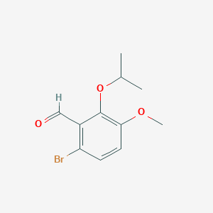 molecular formula C11H13BrO3 B12996491 6-Bromo-2-isopropoxy-3-methoxybenzaldehyde 