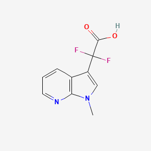 molecular formula C10H8F2N2O2 B12996496 2,2-Difluoro-2-(1-methyl-1H-pyrrolo[2,3-b]pyridin-3-yl)acetic acid 