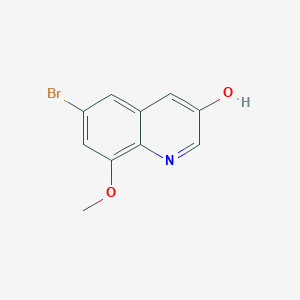 molecular formula C10H8BrNO2 B12996501 6-Bromo-8-methoxyquinolin-3-ol 