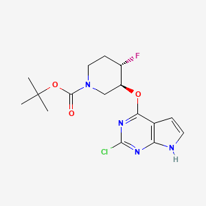 tert-Butyl (3S,4S)-3-((2-chloro-7H-pyrrolo[2,3-d]pyrimidin-4-yl)oxy)-4-fluoropiperidine-1-carboxylate