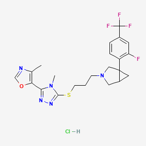 5-(5-((3-(1-(2-Fluoro-4-(trifluoromethyl)phenyl)-3-azabicyclo[3.1.0]hexan-3-yl)propyl)thio)-4-methyl-4H-1,2,4-triazol-3-yl)-4-methyloxazole hydrochloride