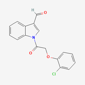 molecular formula C17H12ClNO3 B12996549 1-(2-(2-Chlorophenoxy)acetyl)-1H-indole-3-carbaldehyde 