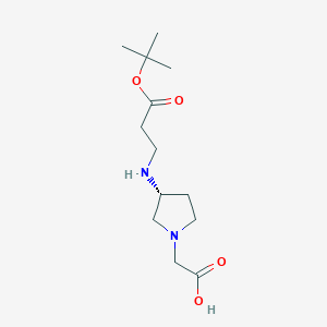 molecular formula C13H24N2O4 B12996591 (R)-2-(3-((3-(tert-Butoxy)-3-oxopropyl)amino)pyrrolidin-1-yl)aceticacid 