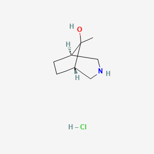 molecular formula C8H16ClNO B12996616 Rel-(1R,5S)-8-methyl-3-azabicyclo[3.2.1]octan-8-ol hydrochloride 