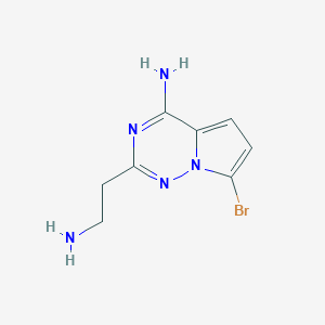 molecular formula C8H10BrN5 B12996642 2-(2-Aminoethyl)-7-bromopyrrolo[2,1-f][1,2,4]triazin-4-amine 