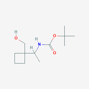 molecular formula C12H23NO3 B12996672 tert-Butyl (1-(1-(hydroxymethyl)cyclobutyl)ethyl)carbamate 