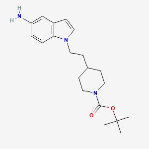 molecular formula C20H29N3O2 B12996692 tert-Butyl 4-(2-(5-amino-1H-indol-1-yl)ethyl)piperidine-1-carboxylate 