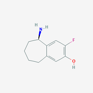 molecular formula C11H14FNO B12996703 (R)-5-Amino-3-fluoro-6,7,8,9-tetrahydro-5H-benzo[7]annulen-2-ol 