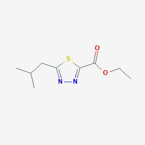 molecular formula C9H14N2O2S B12996771 Ethyl 5-isobutyl-1,3,4-thiadiazole-2-carboxylate 