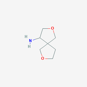 molecular formula C7H13NO2 B12996778 2,7-Dioxaspiro[4.4]nonan-4-amine 