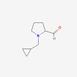 molecular formula C9H15NO B12996791 1-(Cyclopropylmethyl)pyrrolidine-2-carbaldehyde 