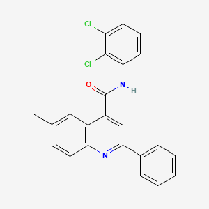 molecular formula C23H16Cl2N2O B12996808 N-(2,3-dichlorophenyl)-6-methyl-2-phenylquinoline-4-carboxamide 