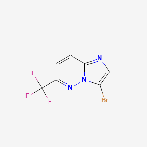 molecular formula C7H3BrF3N3 B12996813 3-Bromo-6-(trifluoromethyl)imidazo[1,2-b]pyridazine 