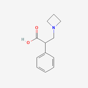 molecular formula C12H15NO2 B12996815 3-(Azetidin-1-yl)-2-phenylpropanoic acid 