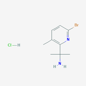 molecular formula C9H14BrClN2 B12996847 2-(6-Bromo-3-methylpyridin-2-yl)propan-2-amine hydrochloride 