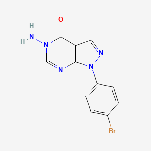 molecular formula C11H8BrN5O B12996851 5-Amino-1-(4-bromophenyl)-1H-pyrazolo[3,4-d]pyrimidin-4(5H)-one 