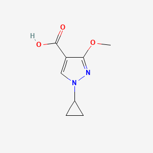 molecular formula C8H10N2O3 B12996880 1-Cyclopropyl-3-methoxy-1H-pyrazole-4-carboxylic acid 