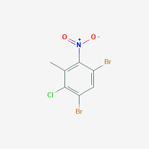 molecular formula C7H4Br2ClNO2 B12996881 2-Chloro-3,5-dibromo-6-nitrotoluene 