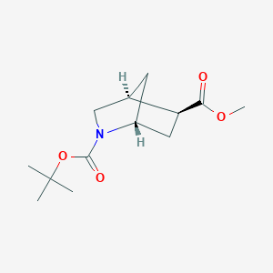 molecular formula C13H21NO4 B12996886 2-(tert-Butyl) 5-methyl (1R,4S,5S)-2-azabicyclo[2.2.1]heptane-2,5-dicarboxylate 