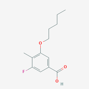 molecular formula C13H17FO3 B12996942 3-Fluoro-4-methyl-5-(pentyloxy)benzoic acid 