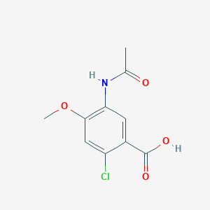 molecular formula C10H10ClNO4 B12997058 5-Acetamido-2-chloro-4-methoxybenzoic acid 