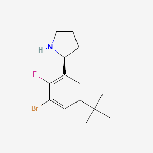 molecular formula C14H19BrFN B12997119 (S)-2-(3-Bromo-5-(tert-butyl)-2-fluorophenyl)pyrrolidine 