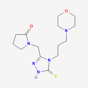 1-((4-(3-Morpholinopropyl)-5-thioxo-4,5-dihydro-1H-1,2,4-triazol-3-yl)methyl)pyrrolidin-2-one