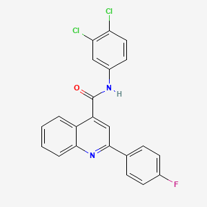 molecular formula C22H13Cl2FN2O B12997139 N-(3,4-dichlorophenyl)-2-(4-fluorophenyl)quinoline-4-carboxamide CAS No. 337924-66-0