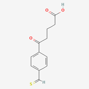 molecular formula C12H12O3S B12997216 5-Oxo-5-(4-thioformylphenyl)pentanoicacid 