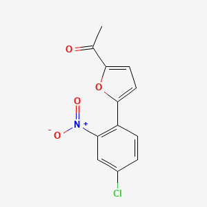 molecular formula C12H8ClNO4 B12997244 1-(5-(4-Chloro-2-nitrophenyl)furan-2-yl)ethanone 