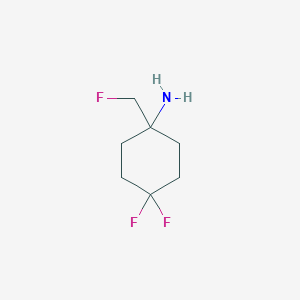 molecular formula C7H12F3N B12997274 4,4-Difluoro-1-(fluoromethyl)cyclohexan-1-amine 