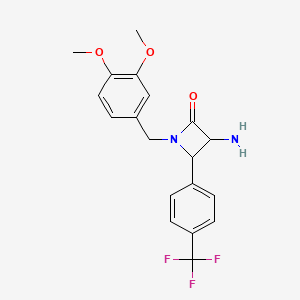 3-Amino-1-(3,4-dimethoxybenzyl)-4-(4-(trifluoromethyl)phenyl)azetidin-2-one