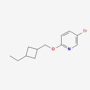 molecular formula C12H16BrNO B12997289 5-Bromo-2-((3-ethylcyclobutyl)methoxy)pyridine 