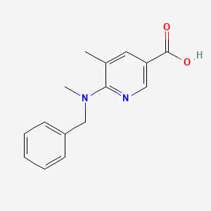 molecular formula C15H16N2O2 B12997307 6-(Benzyl(methyl)amino)-5-methylnicotinic acid 