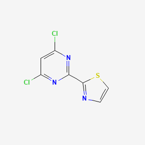 molecular formula C7H3Cl2N3S B12997314 2-(4,6-Dichloropyrimidin-2-yl)thiazole 