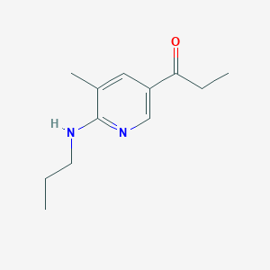 molecular formula C12H18N2O B12997321 1-(5-Methyl-6-(propylamino)pyridin-3-yl)propan-1-one 