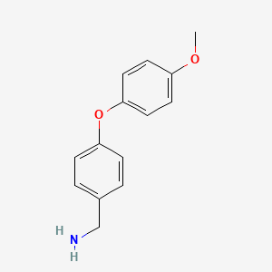 molecular formula C14H15NO2 B1299739 [4-(4-甲氧基苯氧基)苯基]甲胺 CAS No. 477868-65-8