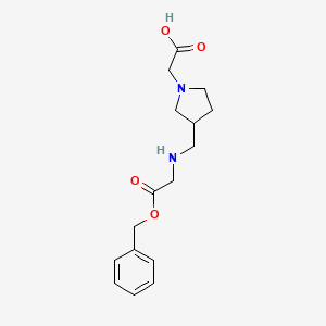 molecular formula C16H22N2O4 B12997392 2-(3-(((2-(Benzyloxy)-2-oxoethyl)amino)methyl)pyrrolidin-1-yl)aceticacid 