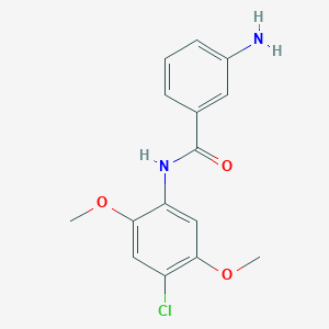 molecular formula C15H15ClN2O3 B12997407 3-amino-N-(4-chloro-2,5-dimethoxyphenyl)benzamide 