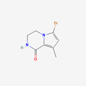 molecular formula C8H9BrN2O B12997415 6-Bromo-8-methyl-3,4-dihydropyrrolo[1,2-a]pyrazin-1(2H)-one 