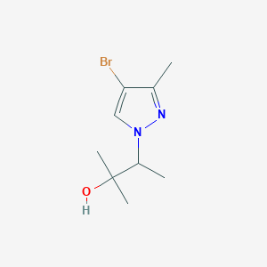 molecular formula C9H15BrN2O B12997444 3-(4-Bromo-3-methyl-1H-pyrazol-1-yl)-2-methylbutan-2-ol 