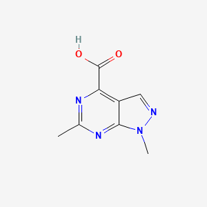 molecular formula C8H8N4O2 B12997447 1,6-Dimethyl-1H-pyrazolo[3,4-d]pyrimidine-4-carboxylic acid 