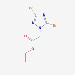molecular formula C6H7Br2N3O2 B1299745 2-(3,5-二溴-1H-1,2,4-三唑-1-基)乙酸乙酯 CAS No. 477869-80-0
