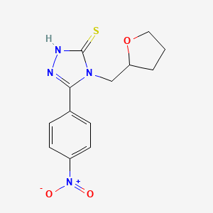 5-(4-Nitrophenyl)-4-((tetrahydrofuran-2-yl)methyl)-4H-1,2,4-triazole-3-thiol