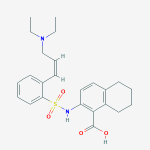 molecular formula C24H30N2O4S B12997478 (Z)-2-((2-(3-(Diethylamino)prop-1-en-1-yl)phenyl)sulfonamido)-5,6,7,8-tetrahydronaphthalene-1-carboxylic acid 