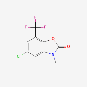 molecular formula C9H5ClF3NO2 B12997484 5-Chloro-3-methyl-7-(trifluoromethyl)benzo[d]oxazol-2(3H)-one 