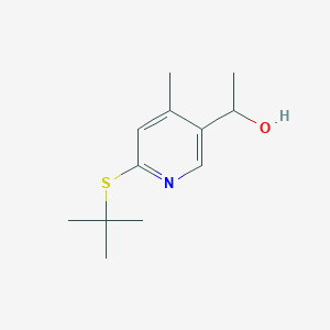 molecular formula C12H19NOS B12997518 1-(6-(tert-Butylthio)-4-methylpyridin-3-yl)ethanol 