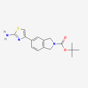 molecular formula C16H19N3O2S B12997519 tert-Butyl 5-(2-aminothiazol-4-yl)isoindoline-2-carboxylate 